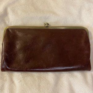 HOBO “The Lauren” Clutch Wallet (Dark Brown & Antique Brass)